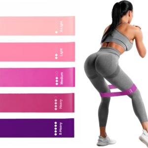 Resistance Bands Loop Set Of 5 Exercise Strength Workout Fitness Yoga Booty Band