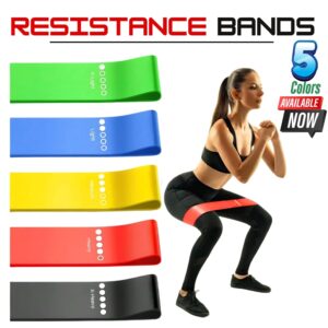 Resistance Bands Loop Set Of 5 Exercise Strength Workout Fitness Yoga Booty Band Training