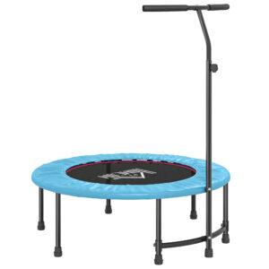 40" Fitness Trampoline With Adjustable Handle, Rebounder Trampoline, Mini Jumper For Indoor Exercise Workout, Blue