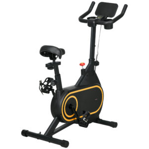 SPORTNOW Magnetic Indoor Cycling Bike, Exercise Bike With Silent Flywheel, LCD Display, Tablet Holder, Comfortable Seat