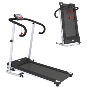Folding Treadmill With Incline, Walking Pad Treadmill For Home, 1-10km/h Under Desk Running Machine With LCD Display And Wheels, No Assembly, Grey